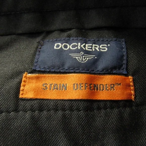 Vintage Dockers Pants Mens 33x32 Brown Stain Defender Dress Slacks Pleated Cuffs - Picture 5 of 12